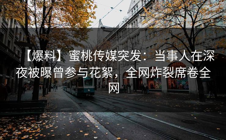 【爆料】蜜桃传媒突发：当事人在深夜被曝曾参与花絮，全网炸裂席卷全网