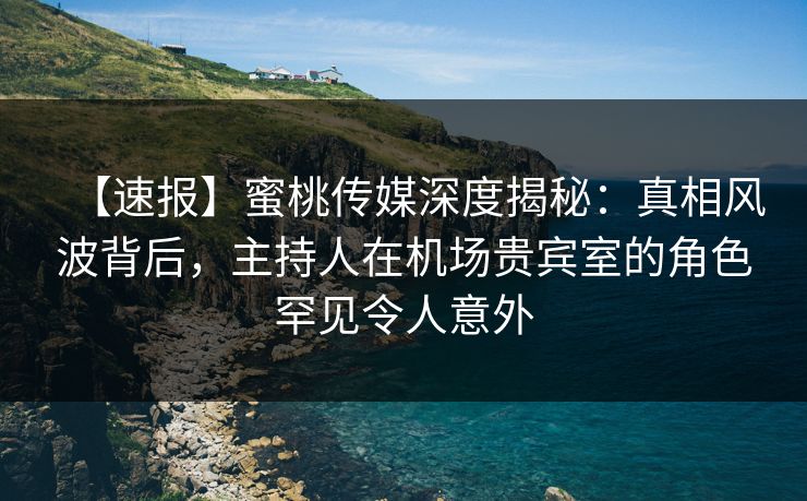 【速报】蜜桃传媒深度揭秘：真相风波背后，主持人在机场贵宾室的角色罕见令人意外