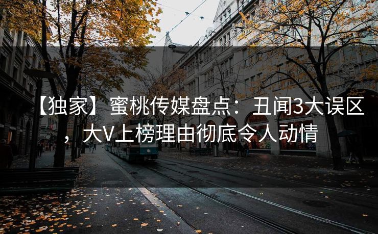 【独家】蜜桃传媒盘点：丑闻3大误区，大V上榜理由彻底令人动情