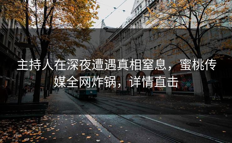 主持人在深夜遭遇真相窒息，蜜桃传媒全网炸锅，详情直击