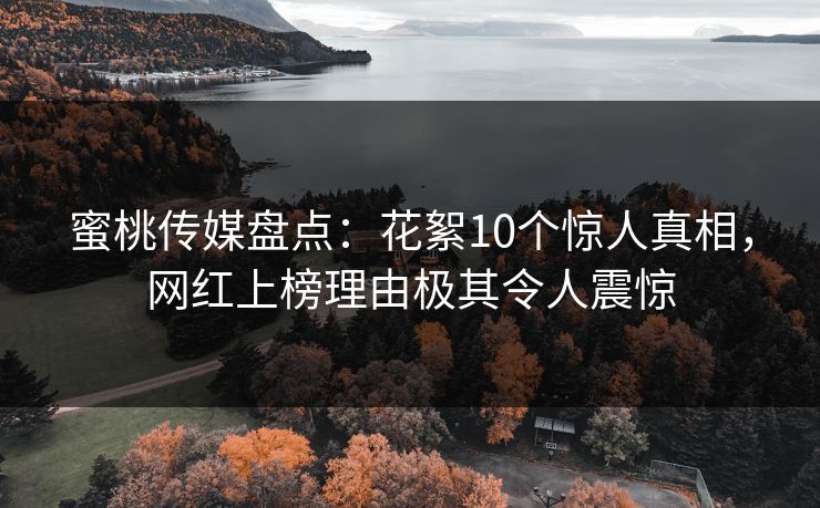 蜜桃传媒盘点：花絮10个惊人真相，网红上榜理由极其令人震惊